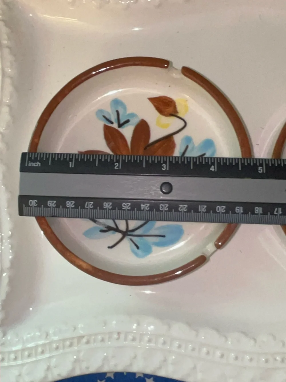 Vintage BOHO/Cottage Core Ceramic 1960-1970s Floral Ceramic Ashtray